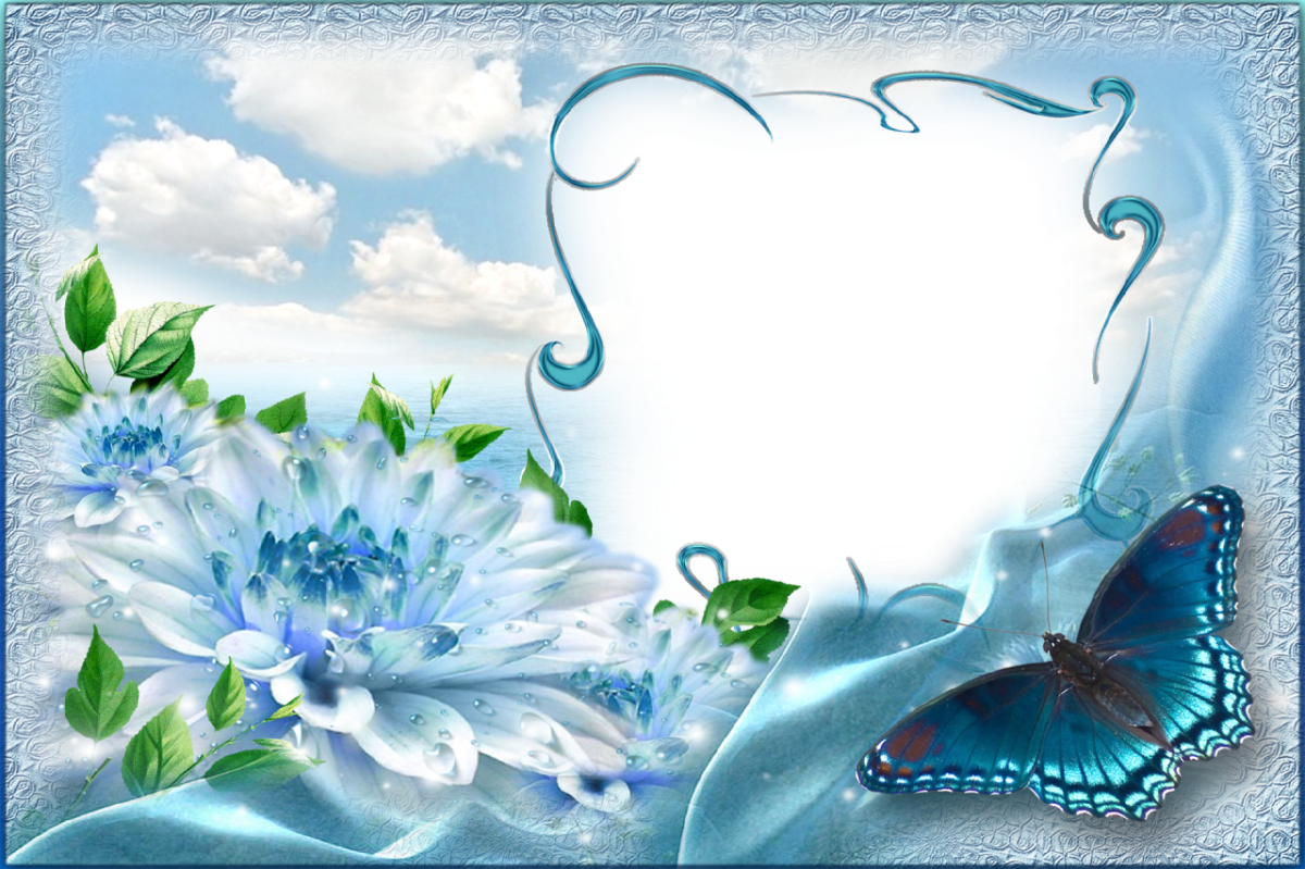 cadre printanier bleu